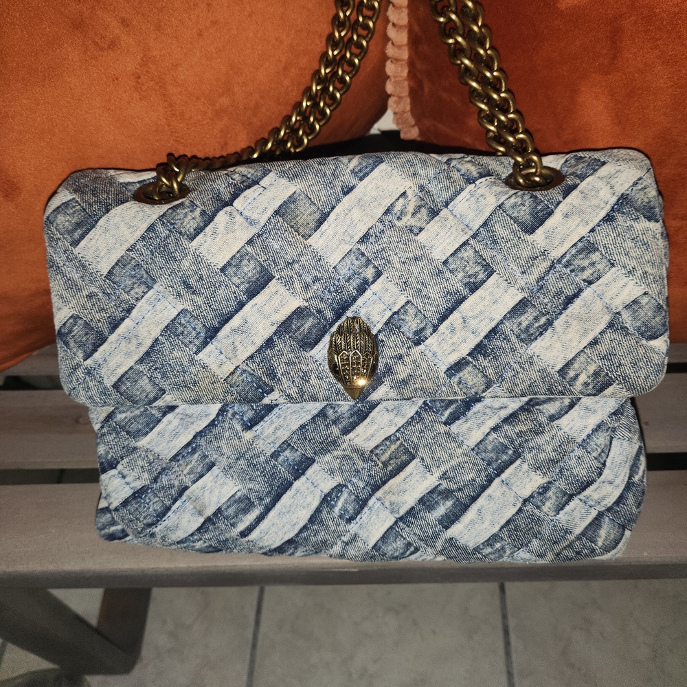 Kurt Geiger Denim Woven Tote with Chain Strap - Picture 2 of 9